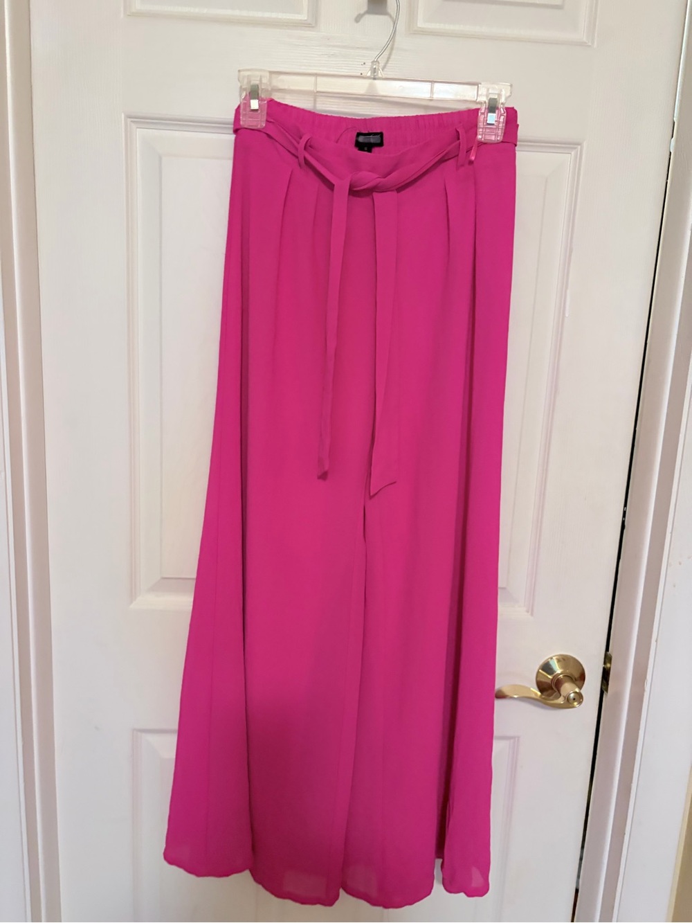 Miss Avenue Fuchsia Maxi Skirt-Pants with Tie Waist